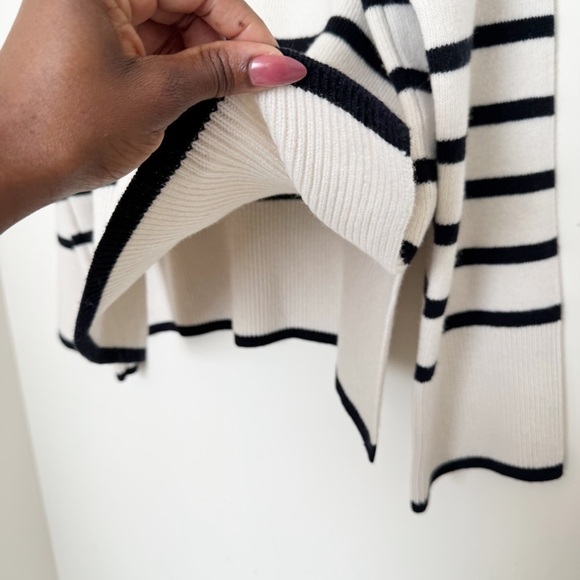 Striped Black and Cream Sweater - Picture 4 of 10